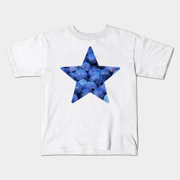 Blueberry Fruit Star Kids T-Shirt by NAGANIES